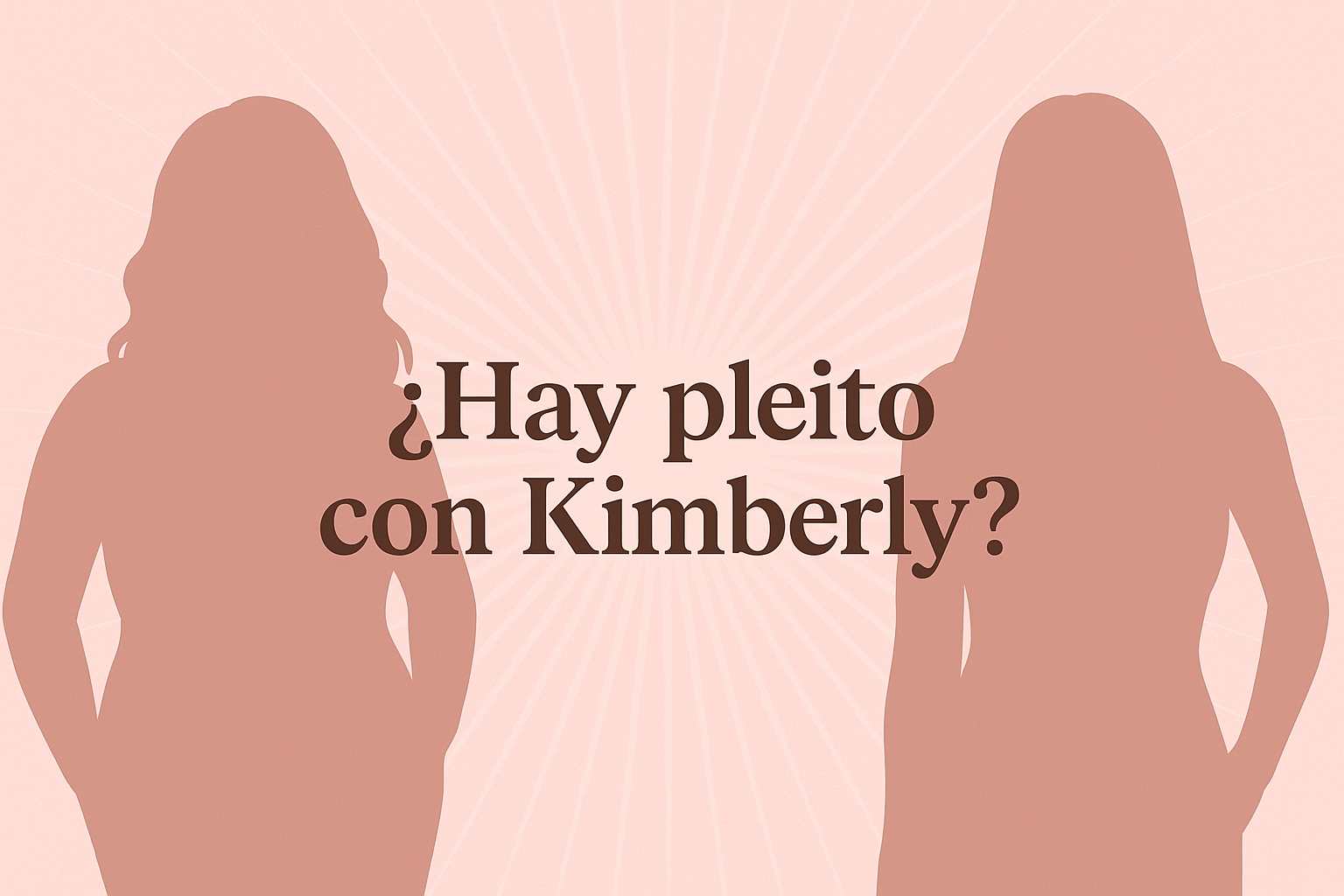 Portada con siluetas femeninas y texto “¿Sí hay pleito con Kimberly?”, en tonos rosa y fucsia estilo programa de espectáculos.