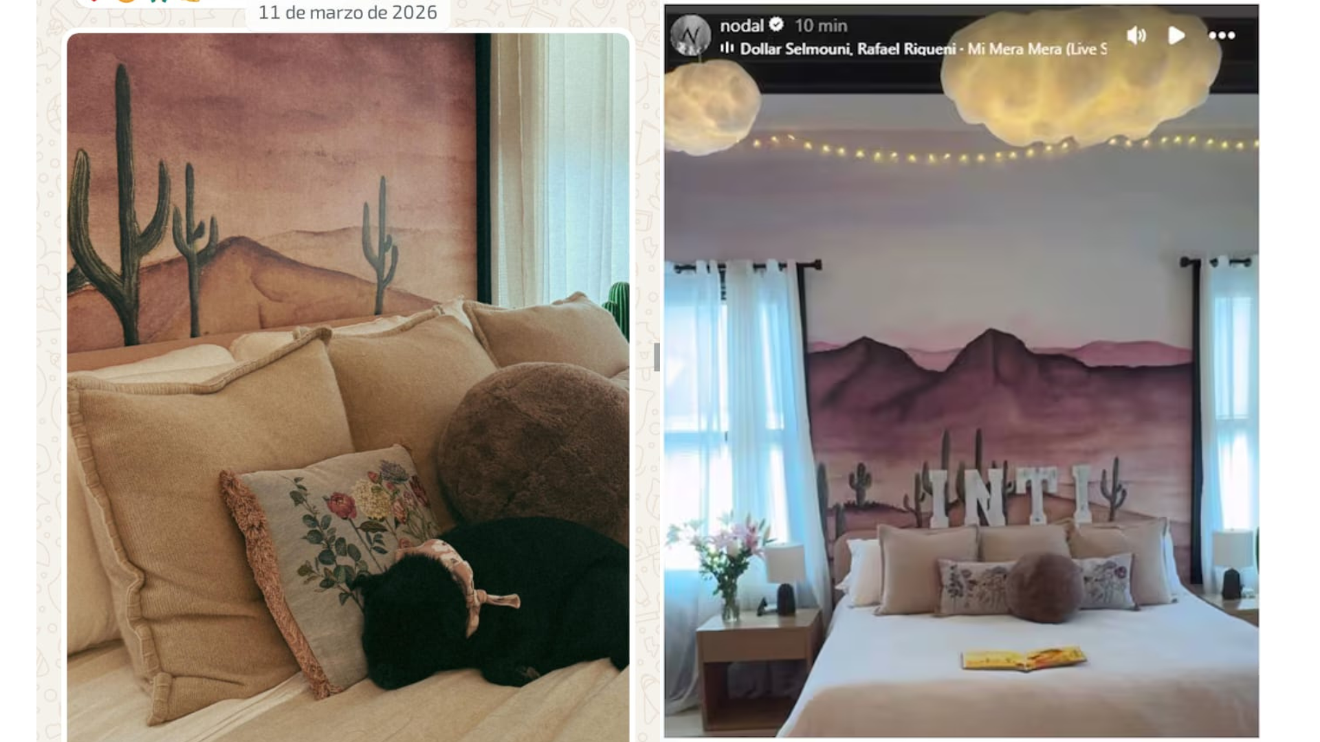 Decoración del cuarto de Inti hija de Christian Nodal y Cazzu en Texas 2026.