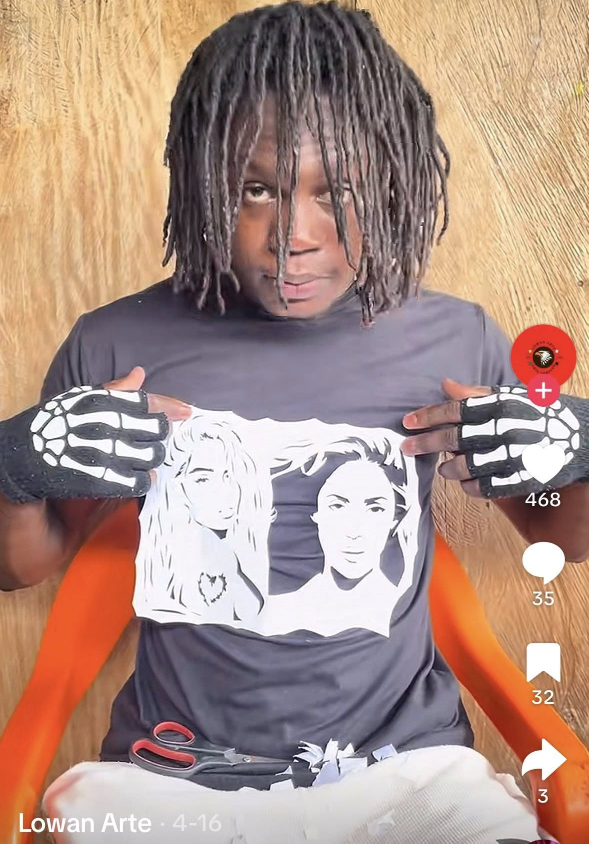 Johan Calimeño Valencia Lowan Arte realizando retrato de papel picado 2026